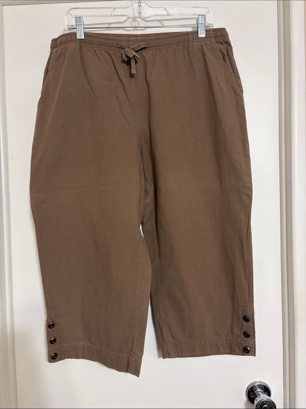 Cathy Daniels Brown Cropped Drawstring Pants